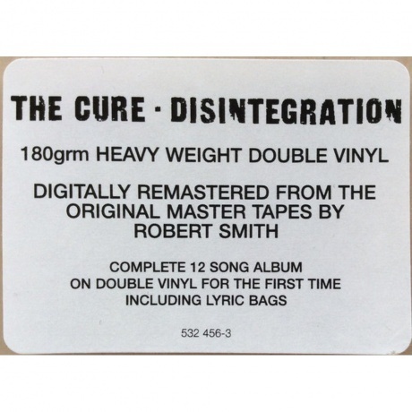 The Cure - Disintegration (0600753245637) виниловая пластинка - фото 12