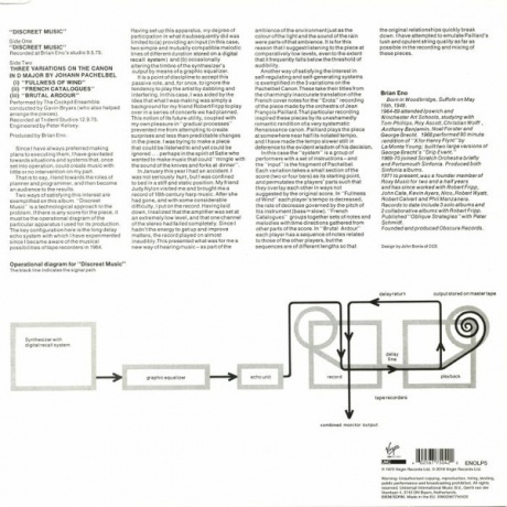 Виниловая пластинка Brian Eno, Discreet Music (0602567750420) - фото 2