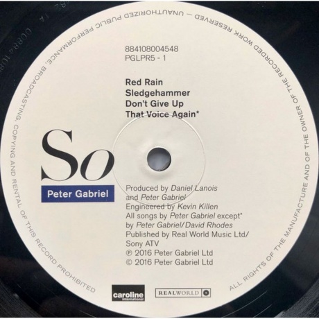 Peter Gabriel - So (Half Speed) (0884108004548) виниловая пластинка - фото 3