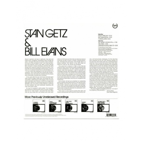 Виниловая пластинка Stan; Evans Getz, Stan Getz &amp; Bill Evans (0602577089619) - фото 2
