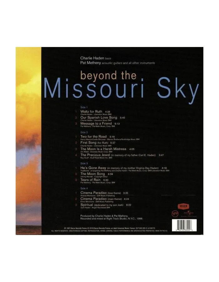 Виниловая пластинка Charlie Haden, Beyond The Missouri Sky (0600753832226) - фото 2