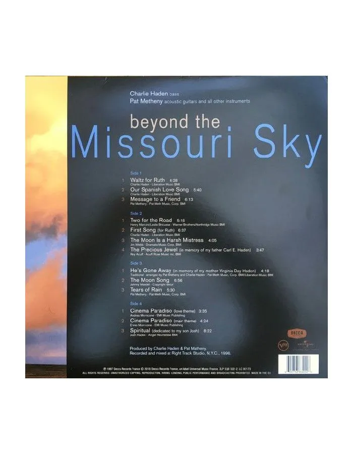 Виниловая пластинка Charlie Haden, Beyond The Missouri Sky (0600753832226) - фото 6