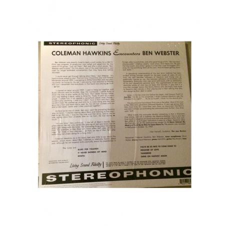 Виниловая пластинка Coleman Hawkins, Coleman Hawkins Encounters Ben Webster (0602577089633) - фото 2