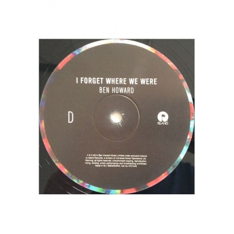 Виниловая пластинка Ben Howard, I Forget Where We Were (0602547010438) - фото 6