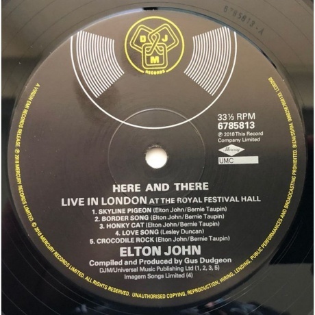 Elton John - Here And There (0602567858133) виниловая пластинка - фото 3