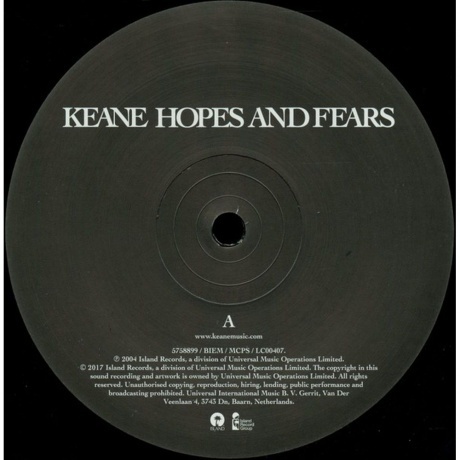 Keane - Hopes And Fears (0602557588996) виниловая пластинка - фото 7