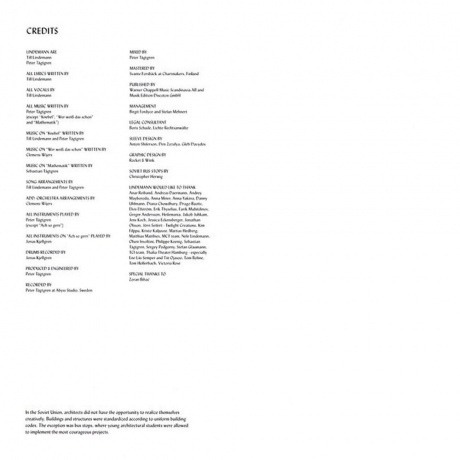 Lindemann - F &amp; M (0602508110634) виниловая пластинка - фото 19