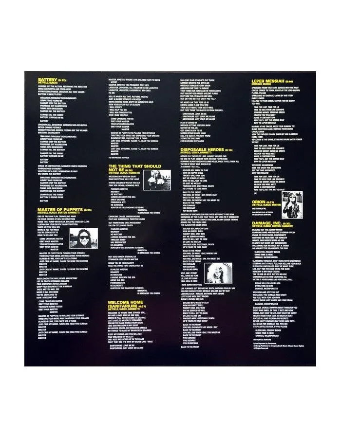 Виниловая пластинка Metallica, Master Of Puppets (0602557382594) - фото 6