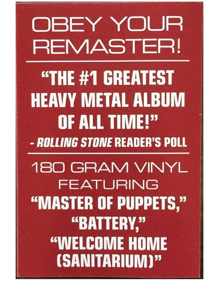 Виниловая пластинка Metallica, Master Of Puppets (0602557382594) - фото 7