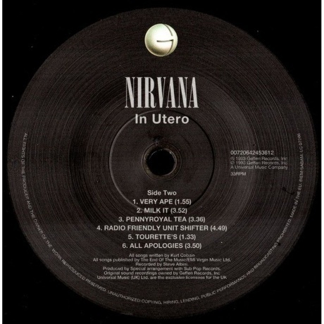 Nirvana - In Utero (0720642453612) виниловая пластинка - фото 4