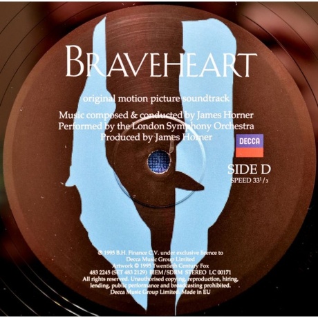 OST - Braveheart (James Horner) (0028948321292) виниловая пластинка - фото 7