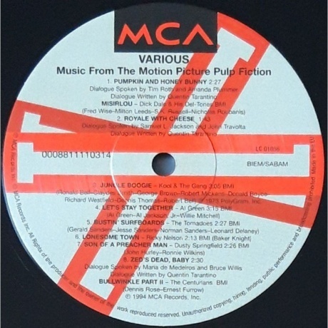 OST - Pulp Fiction (0008811110314) виниловая пластинка - фото 3