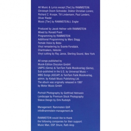Rammstein - Sehnsucht (0602527296661) виниловая пластинка - фото 23