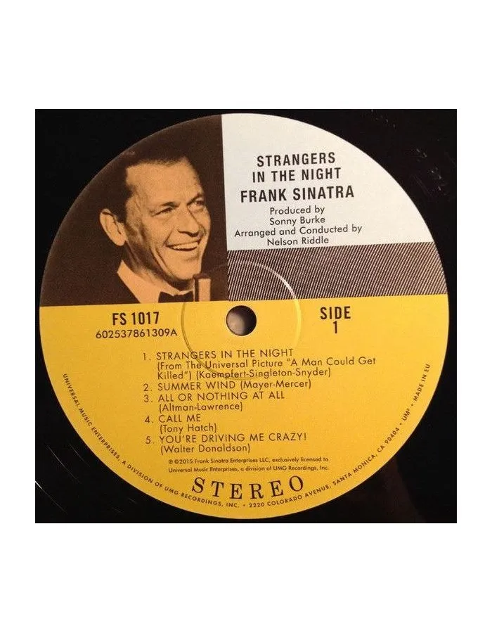 Виниловая пластинка Frank Sinatra, Stangers In The Night (0602537861309) - фото 3