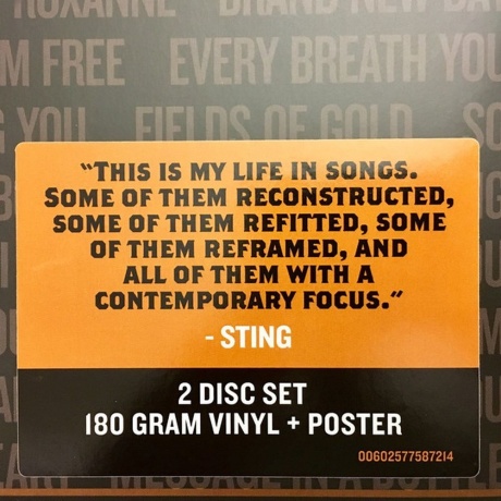 Sting, My Songs (0602577587214) виниловая пластинка - фото 2