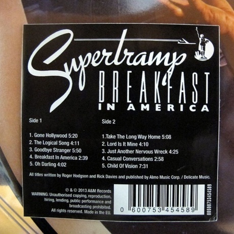 Supertramp, Breakfast In America (picture) (0600753454589) виниловая пластинка - фото 4