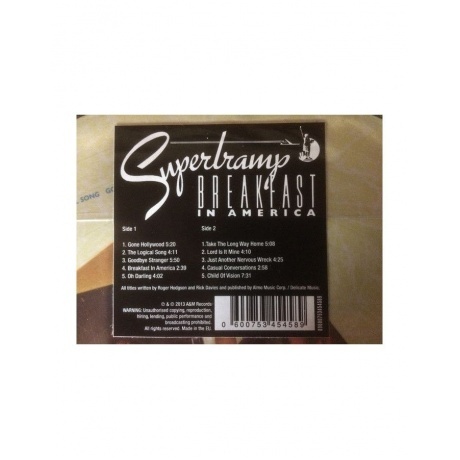 Supertramp, Breakfast In America (picture) (0600753454589) виниловая пластинка - фото 5