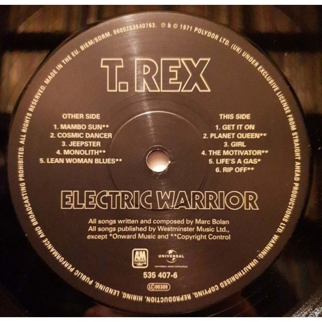 T Rex - Electric Warrior (0600753540763) виниловая пластинка - фото 5