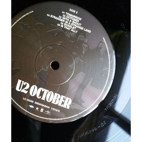 U2 - October (0602517616790) виниловая пластинка - фото 6