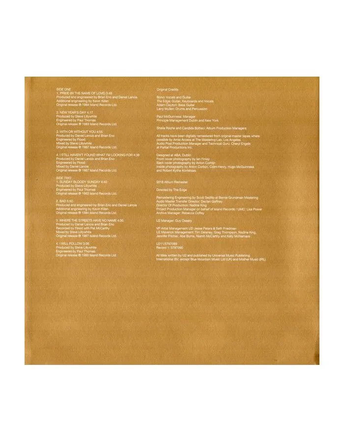 Виниловая пластинка U2, The Best Of 1980-1990 (0602557970890) - фото 3