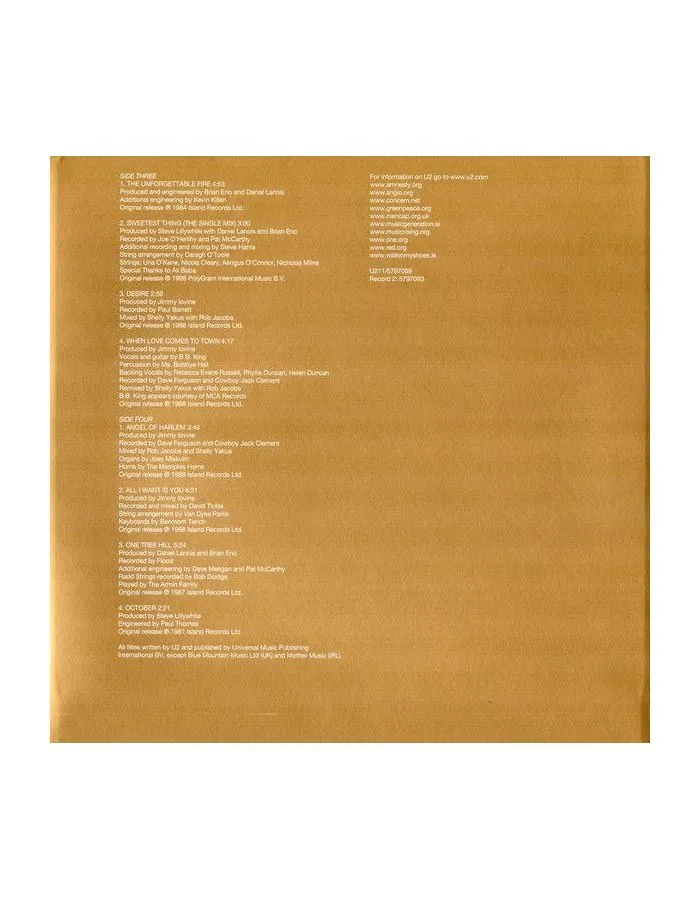 Виниловая пластинка U2, The Best Of 1980-1990 (0602557970890) - фото 5