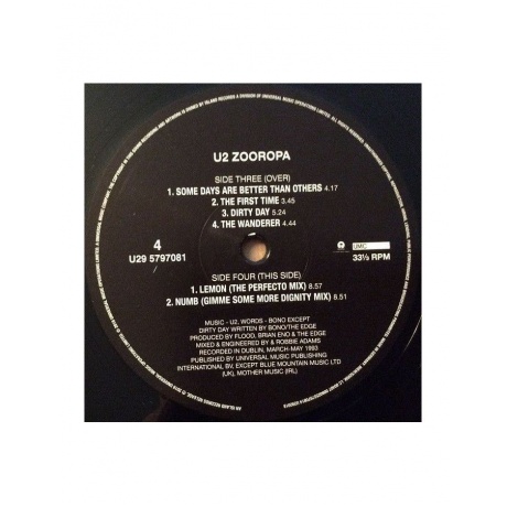Виниловая пластинка U2, Zooropa (0602557970821) - фото 10