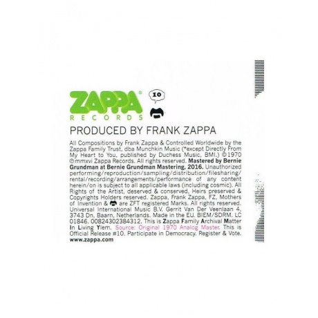 Виниловая пластинка Frank Zappa, Weasels Ripped My Flesh (0824302384312) - фото 5