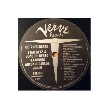 Виниловая пластинка Stan Getz, Getz/ Gilberto (0600753551561) - фото 3