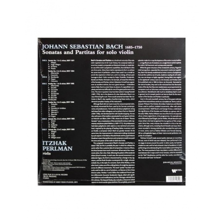 0190295148096, Виниловая Пластинка Itzhak Perlman, Bach, Js: Complete Sonatas &amp; Partitas For Solo Violin - фото 2