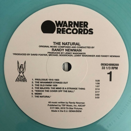 OST - The Natural (Randy Newman) (coloured) (0093624898269) виниловая пластинка - фото 6