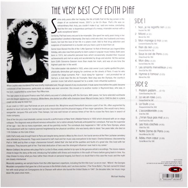 5060348582908, Виниловая Пластинка Piaf, Edith, The Very Best Of - фото 2