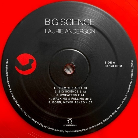 Laurie Anderson - Big Science (Red) (0075597918069) виниловая пластинка - фото 3