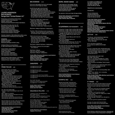 Laurie Anderson - Big Science (Red) (0075597918069) виниловая пластинка - фото 6