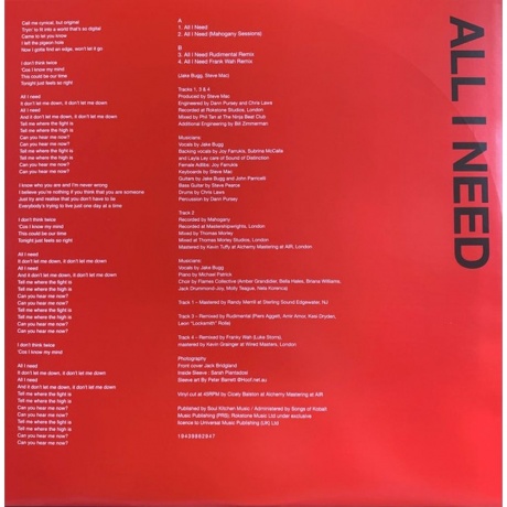 Jake Bugg - All I Need (V10) (0194398629476) виниловая пластинка - фото 4