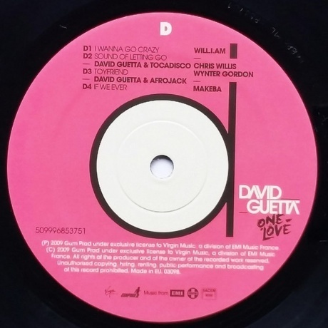 David Guetta - One Love (5099968537012) виниловая пластинка - фото 6