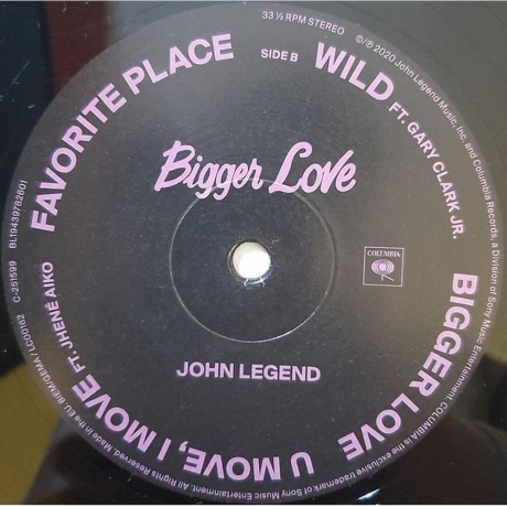 John Legend - Bigger Love (0194397826012) виниловая пластинка - фото 3
