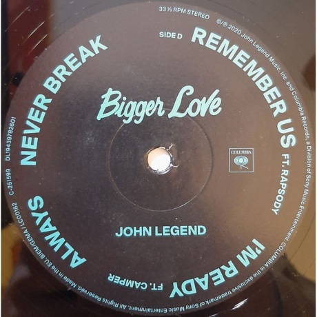 John Legend - Bigger Love (0194397826012) виниловая пластинка - фото 5