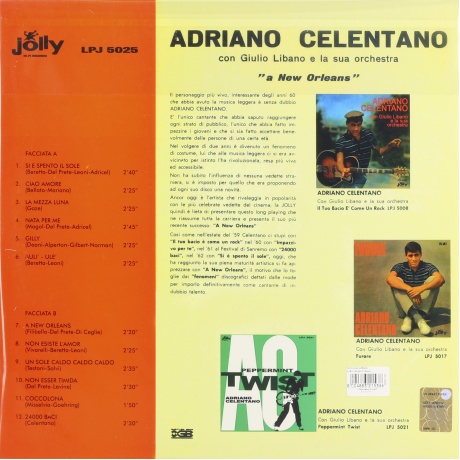 Виниловая Пластинка Celentano, Adriano, A New Orleans (8004883215386) - фото 2