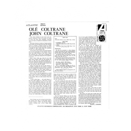 Виниловая Пластинка Coltrane, John Ole Coltrane (0603497838387) - фото 2