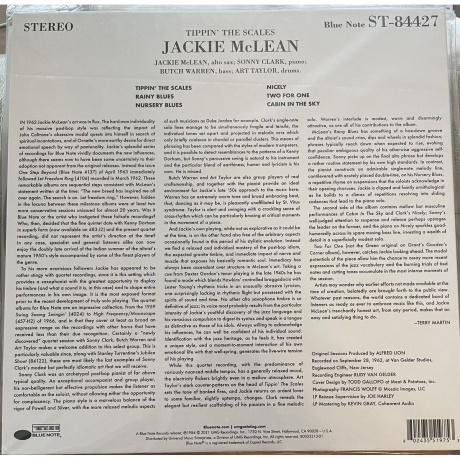 Jackie McLean - Tippin' The Scales (Analogue, Tone Poet) (0602435519753) виниловая пластинка - фото 4