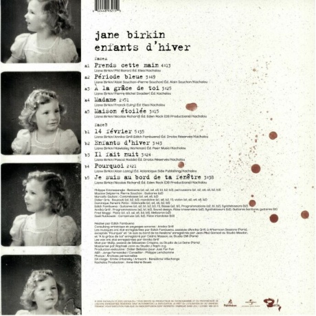 Виниловая Пластинка Birkin, Jane, Enfant D'Hiver (0602448932150) - фото 2