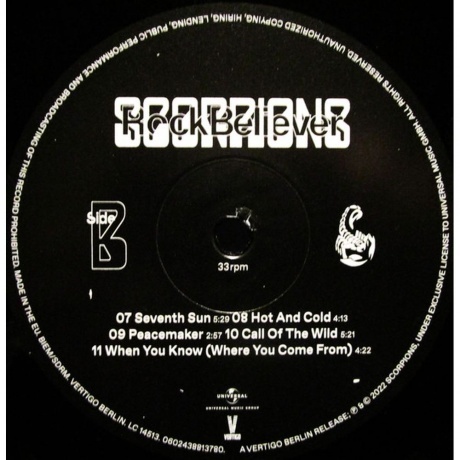 Scorpions - Rock Believer (0602438813780) виниловая пластинка - фото 7