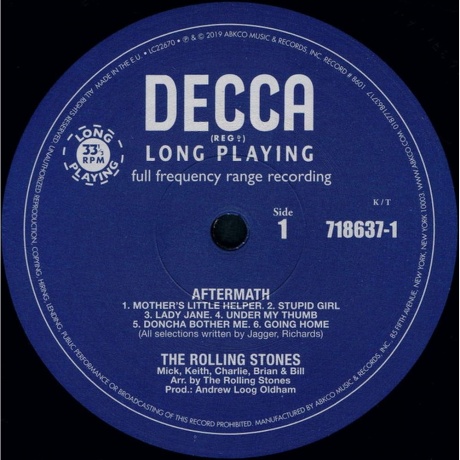 The Rolling Stones - Aftermath (UK Version) (0018771863717) виниловая пластинка - фото 3