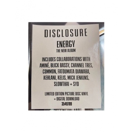 0602435497099, Виниловая пластинка Disclosure, Energy (picture) - фото 2