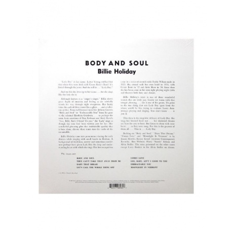 0602577089657, Виниловая пластинка Holiday, Billie, Body And Soul - фото 2