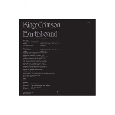 King Crimson - Earthbound (0633367910110) виниловая пластинка - фото 3