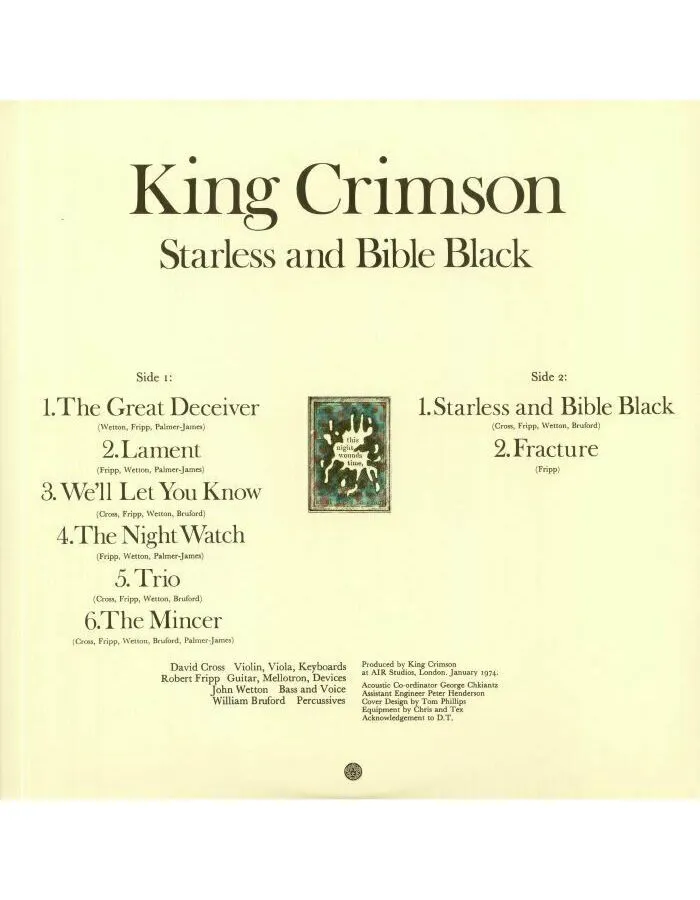 0633367792112, Виниловая пластинка King Crimson, Starless And Bible Black - фото 2