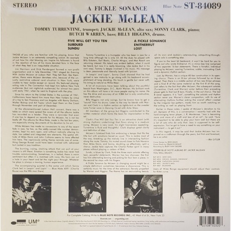 Jackie McLean - A Fickle Sonance (0602508503207) виниловая пластинка - фото 2