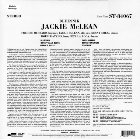 Jackie McLean - Bluesnik (0602448595492) виниловая пластинка - фото 2