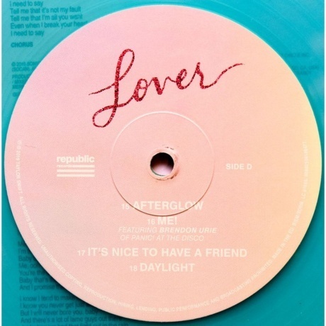 Taylor Swift - Lover (coloured) (0602508148453) виниловая пластинка - фото 7